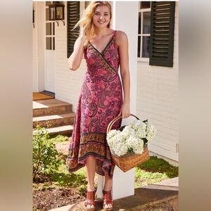 Maurices Pink and Blue Paisley Midi Dress